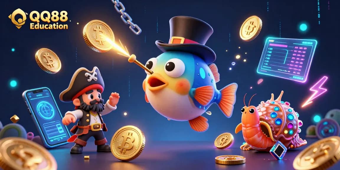 Experience thrilling gaming action at QQ88 Education with dynamic characters and vibrant casino elements.