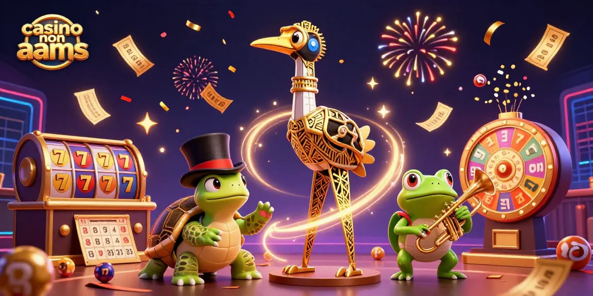 Casino non AAMS illustration featuring lively characters with dynamic gaming elements.