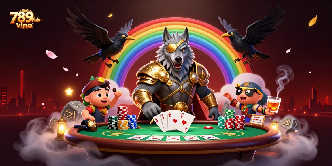 Engage in thrilling gameplay at 789club-vina with vibrant 3D casino illustration featuring mythological characters.