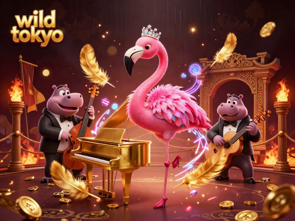 Experience the excitement of wild tokyo with a dynamic casino scene filled with vibrant characters and gaming elements.