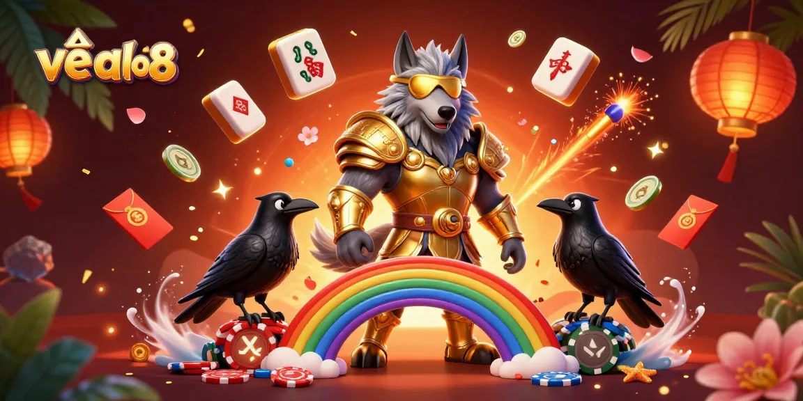 Experience excitement at về alo8 with Odin and his ravens amidst a colorful casino-themed magic.