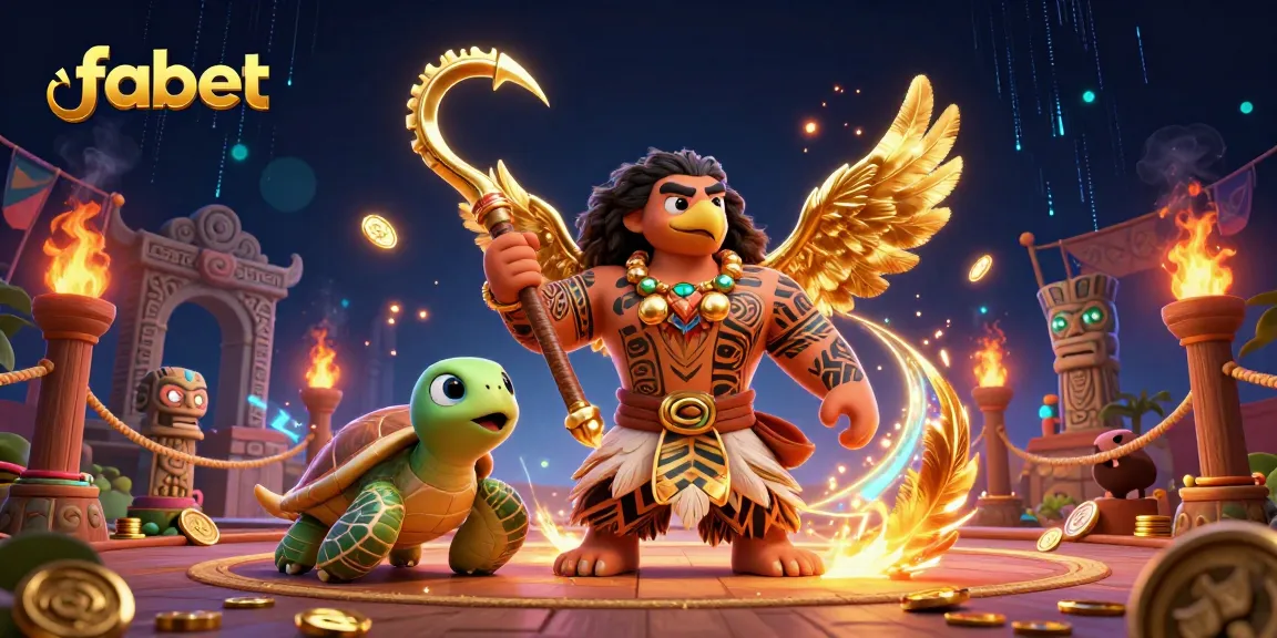 Engage with fabet's vibrant casino adventure featuring a demigod and turtle.