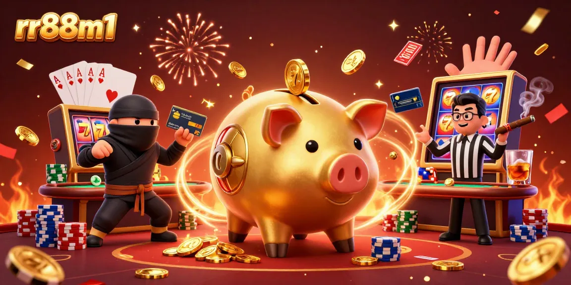 Witness rr88m1 players engaging in dynamic gambling action with vibrant slot reels and exciting characters in a lively casino scene.