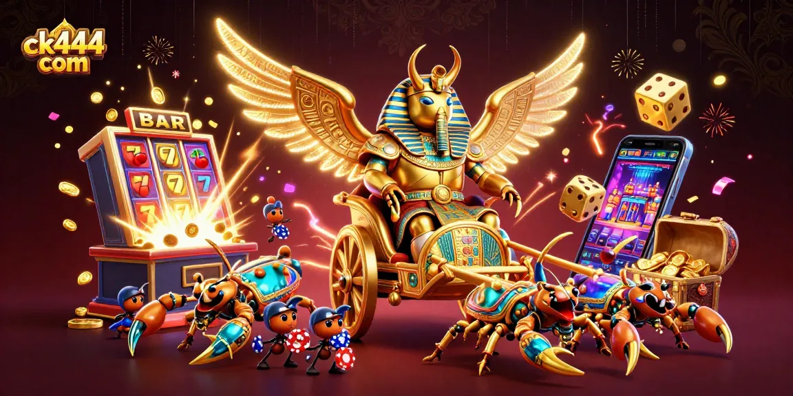 Experience exciting gaming action at ck444 com with this stunning casino-themed illustration.