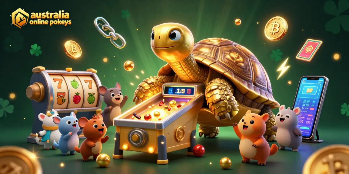 Engage with innovative australia online pokies amidst a vibrant casino scene showcasing exciting gaming elements.